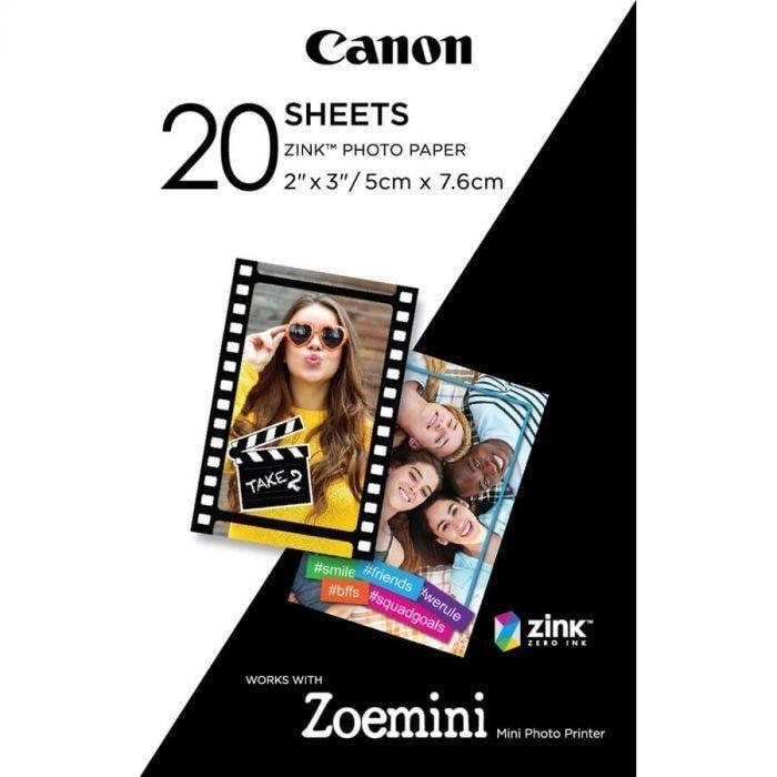 Canon ZoeMini Zink Photo Paper (20 Pack) Camera tek