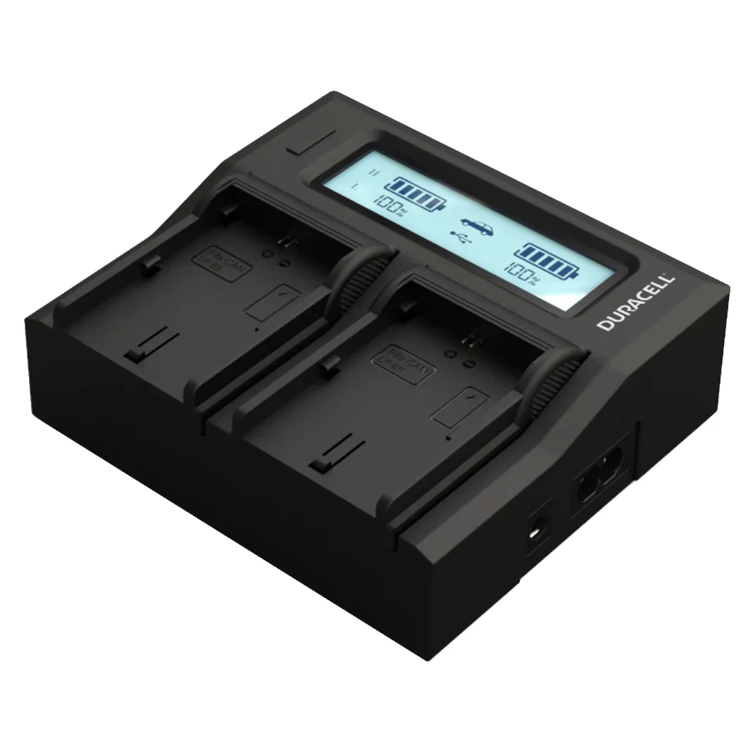 Duracell Dual Battery Charger for Canon LP-E6 Camera tek