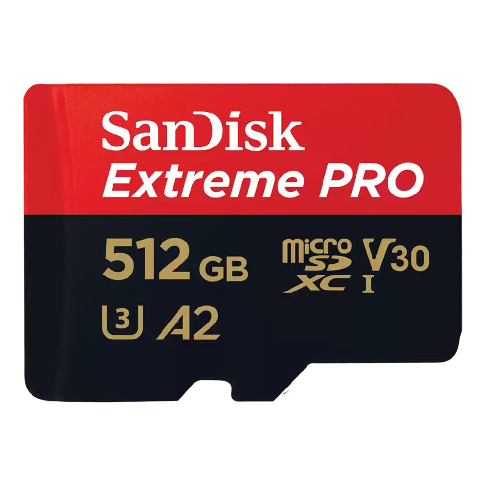 SanDisk Extreme Pro 512GB UHS-I microSDXC Memory Card (200MB/s) + Adapter Camera tek