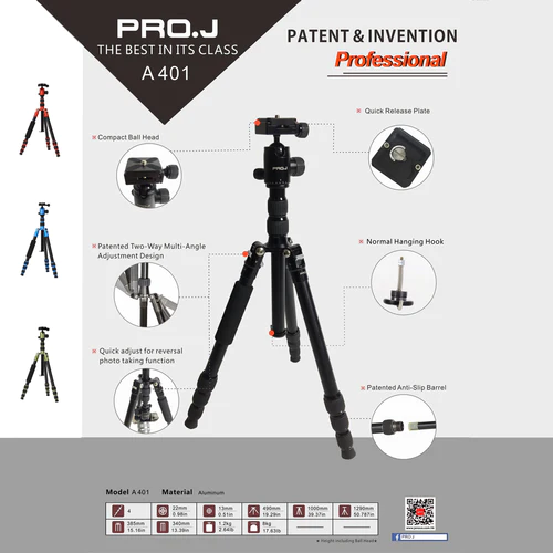 JENOVA PRO.J ALUMINIUM TRAVEL TRIPOD Camera tek