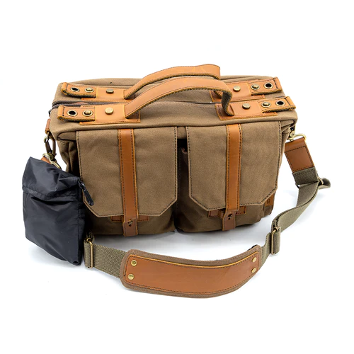 Jenova Nostalgic PRO Messenger/Soft Briefcase Camera Bag Medium Brown - 31301BN Camera tek