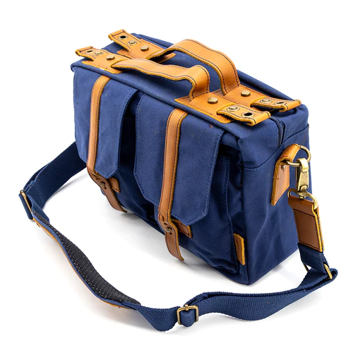 Jenova Nostalgic PRO Messenger/Soft Briefcase Camera Bag Medium Blue - 31301BL Camera tek