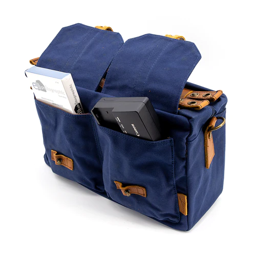 Jenova Nostalgic PRO Messenger/Soft Briefcase Camera Bag Medium Blue - 31301BL Camera tek