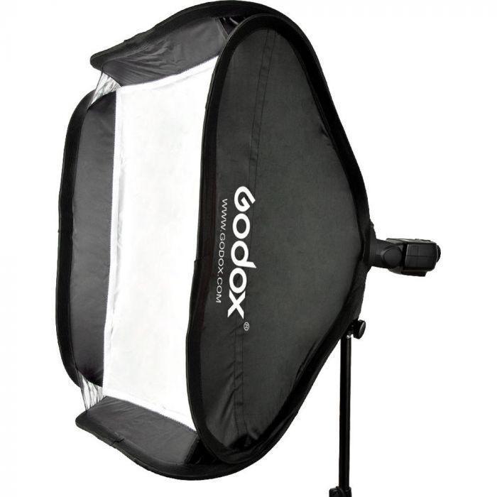 Godox S-Type Bowens Mount Flash Bracket with Softbox Kit (80x80 cm) Camera tek