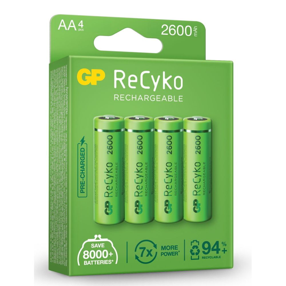 GP 2600MAH NIMH AA 4X Pack Rechargeable Batteries Camera tek