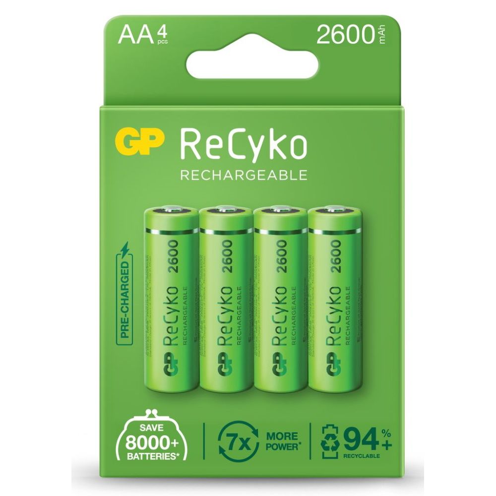 GP 2600MAH NIMH AA 4X Pack Rechargeable Batteries Camera tek