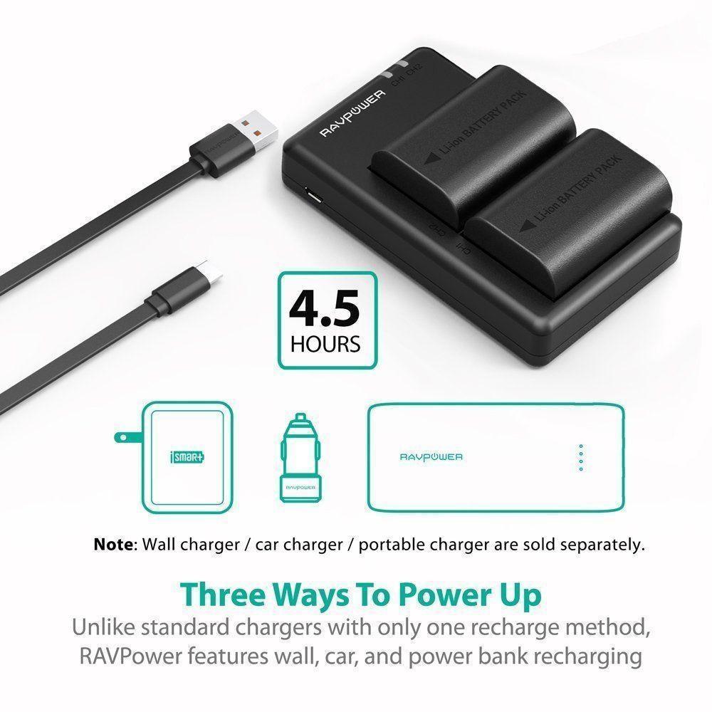 Ravpower 2000mAh Canon LP-E6 Charger Camera tek