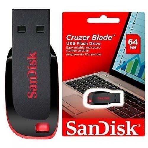 Sandisk Cruzer Blade 64GB USB Flash Drive Camera tek