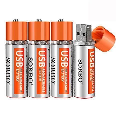 Sorbo USB Rechargeable AA Battery 4 Pack Camera tek
