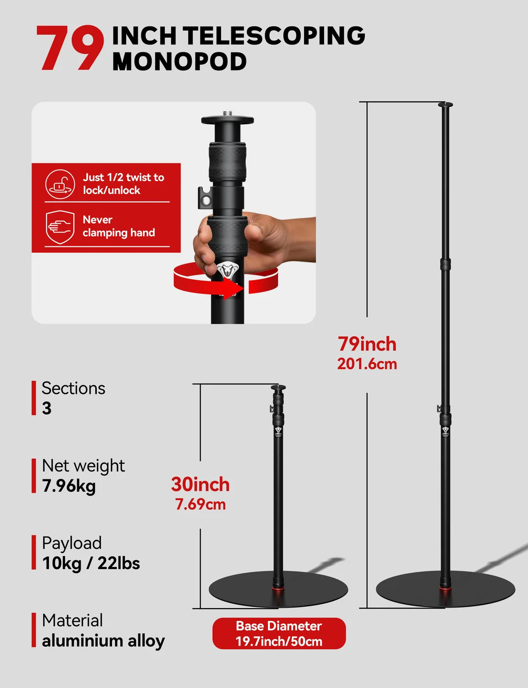 iFootage Cobra 2 Round Base Monopod RB-A500