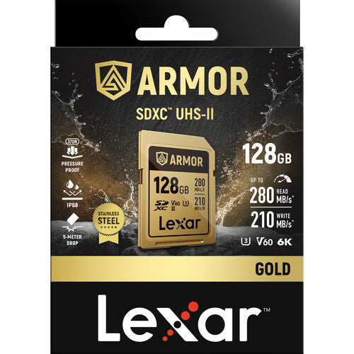 Lexar 128GB ARMOR GOLD UHS-II SDXC Memory Card
