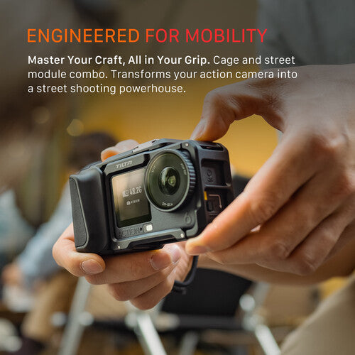 Tilta Camera Cage with Street Snap Accessory Kit for DJI Osmo Action 6 (Black) + Tilta Filter Kit (Set of 4) Camera tek