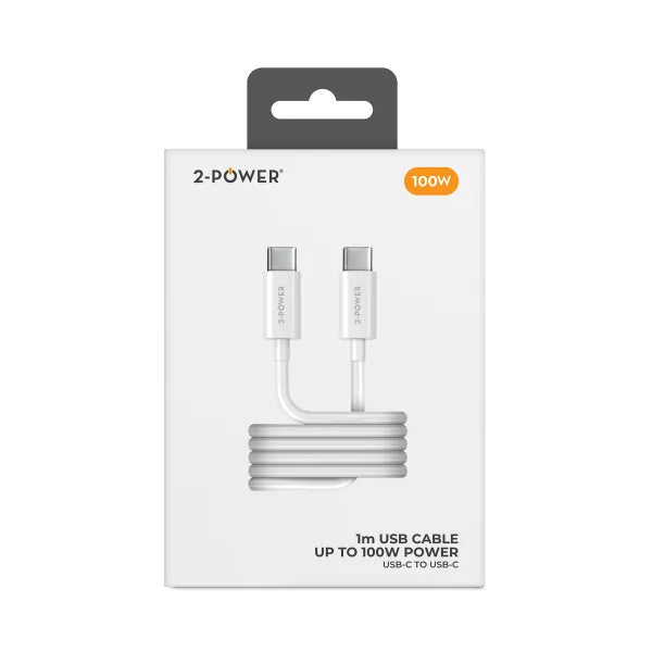 2-POWER 1M 100W USB CABLE USB-C TO USB-C