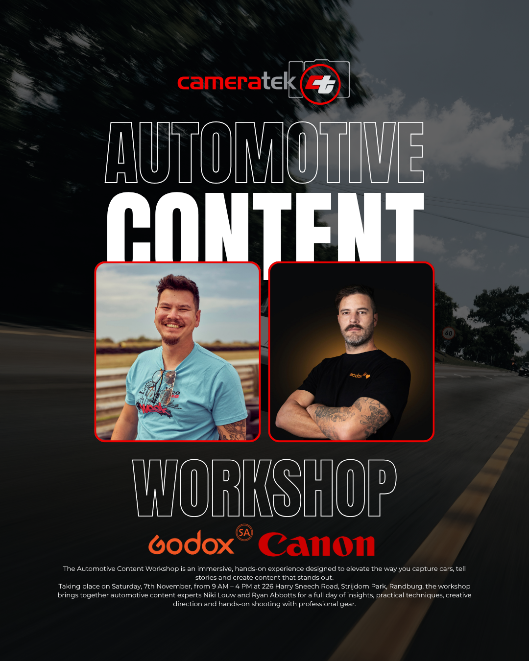 AUTOMOTIVE CONTENT WORKSHOP - CANON & GODOX Camera tek