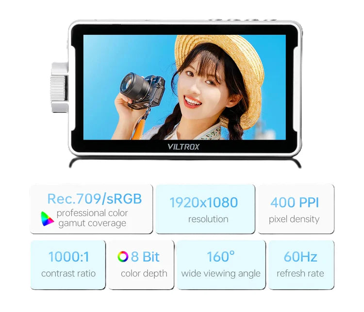 VILTROX DC-V1 HD 4K 5.5'' TOUCH SCREEN CAMERA MONITOR (WHITE)