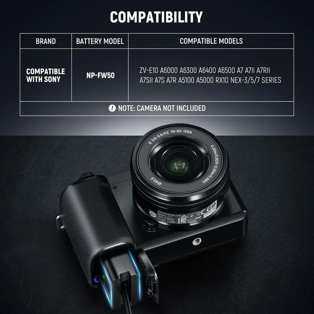 NEEWER VP-FW50 D-TAP FOR NP-FW50 DUMMY BATTERY & CABLE