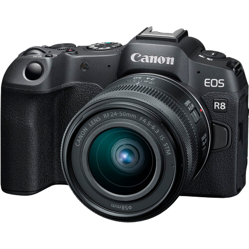 Canon EOS R8 Mirrorless Camera with RF 24-50mm Guide
