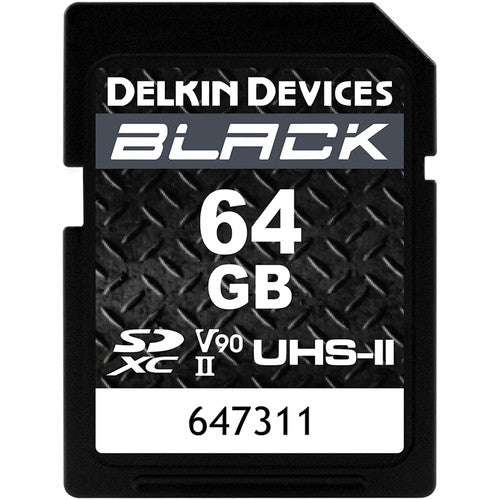 Delkin Devices 64GB BLACK UHS-II SDXC Memory Card 300mb/s Camera tek