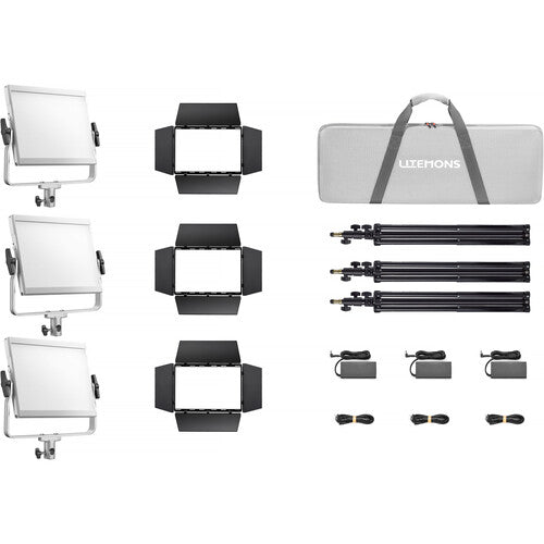GODOX LITEMONS LP400 RGB LED LIGHT PANEL 3 LIGHT KIT