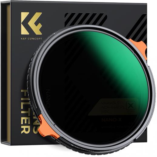 K&F CONCEPT 2-IN-1 CPL AND VARIABLE ND4-ND64 NANO-X SERIES 67MM FILTER