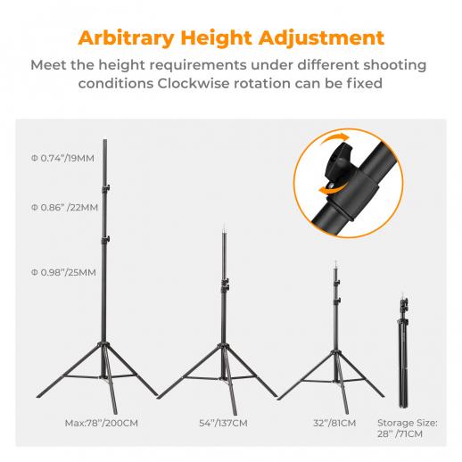 K&F CONCEPTS 2M LIGHT STAND FOR 5KG LOADS