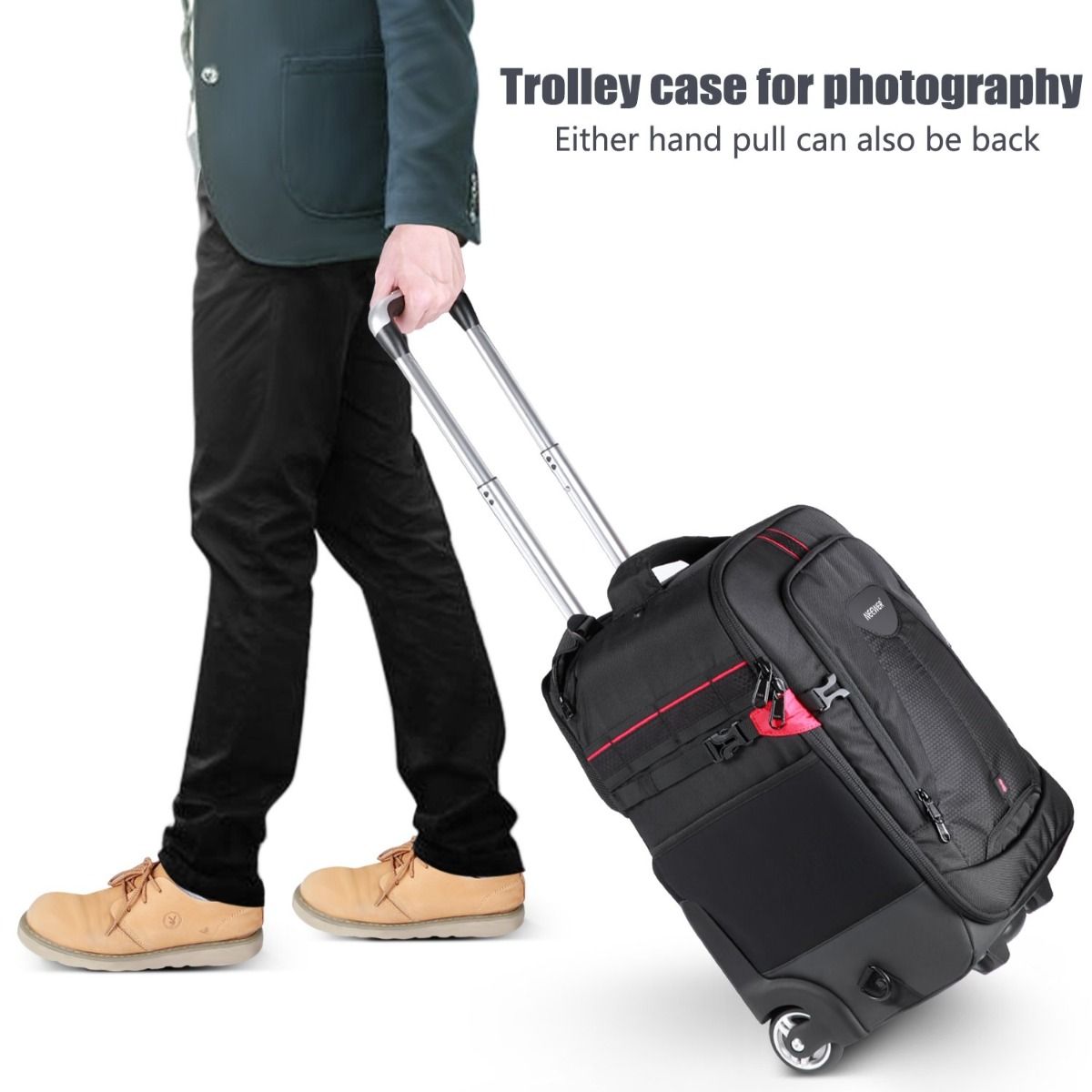 Neewer 2-in-1 Rolling Camera Backpack Trolley Camera tek