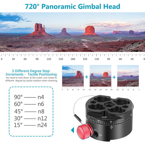 Neewer PH-720B Panoramic Head with Arca-Type Quick Release Camera tek