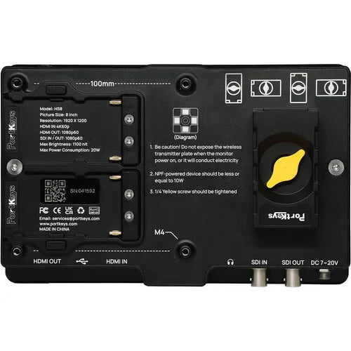 PORTKEYS HS8 8″ 3G-SDI 4K HDMI/3G-SDI High-Bright Monitor with 3D LUT Support