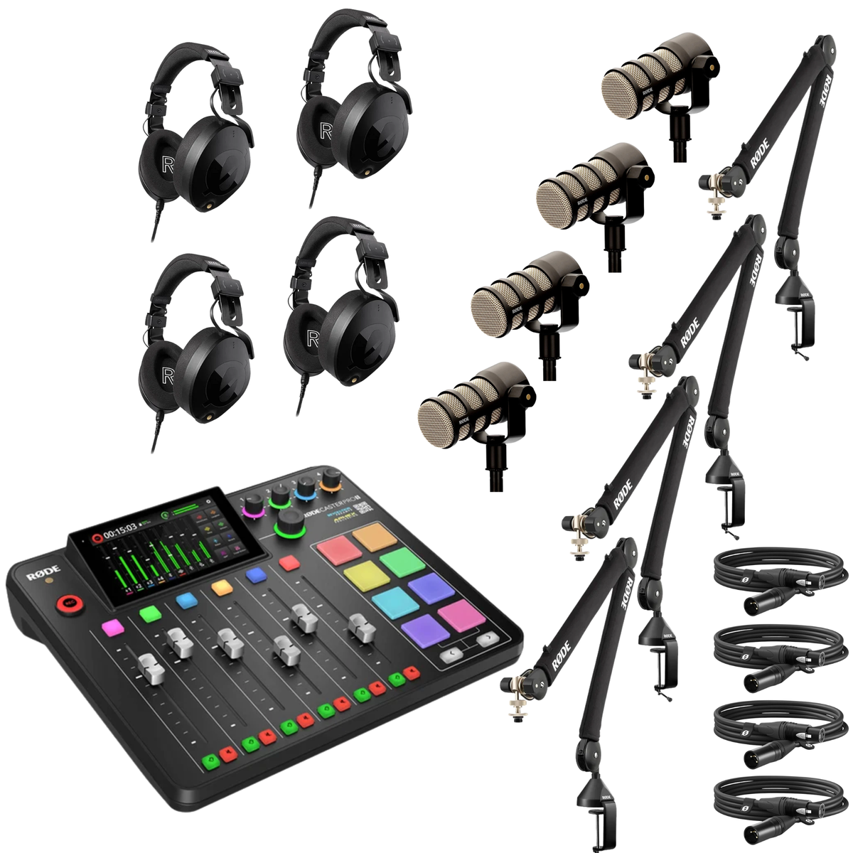 RODE 4 Person Podcast Bundle Camera tek