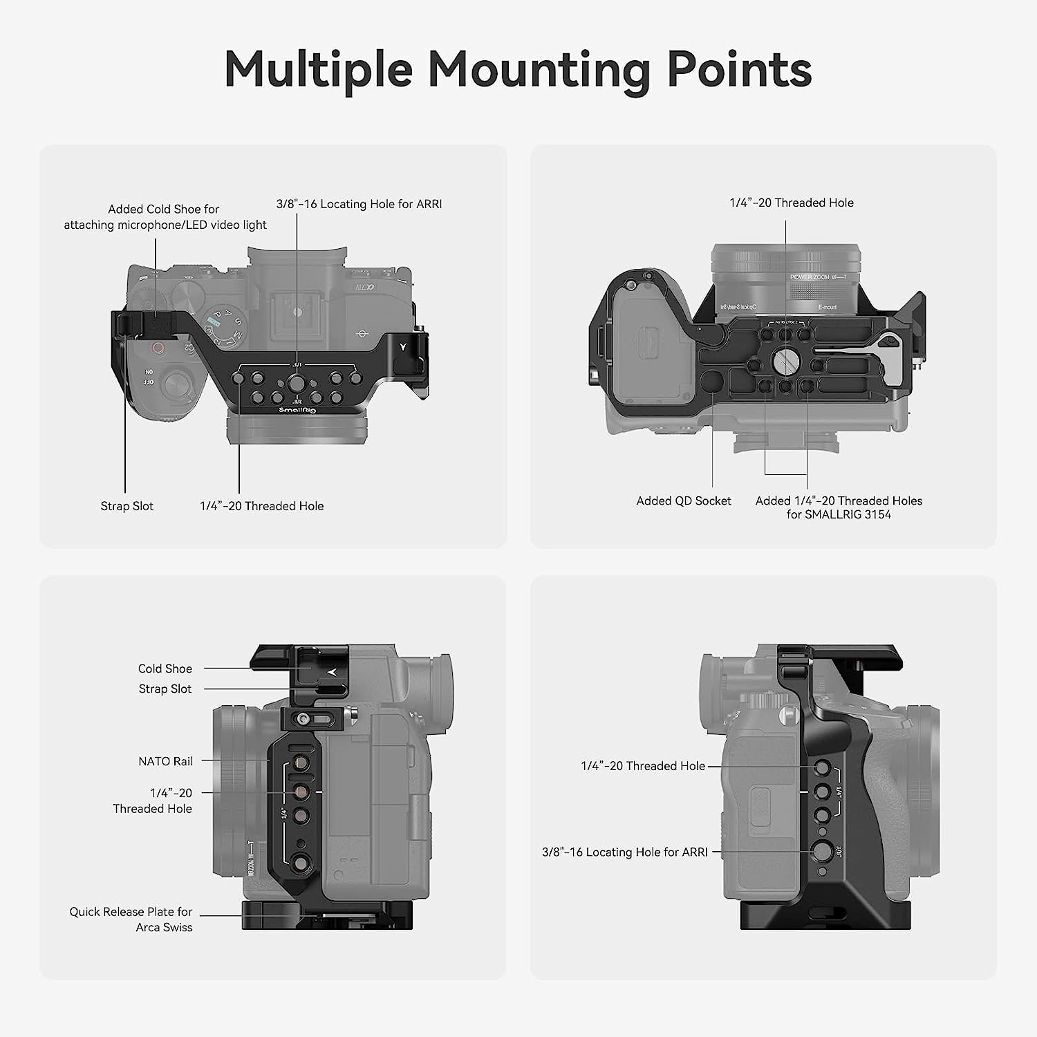 SMALLRIG BASIC CAMERA CAGE FOR SONY ALPHA A7R V, A7 IV, A7 S III Camera tek