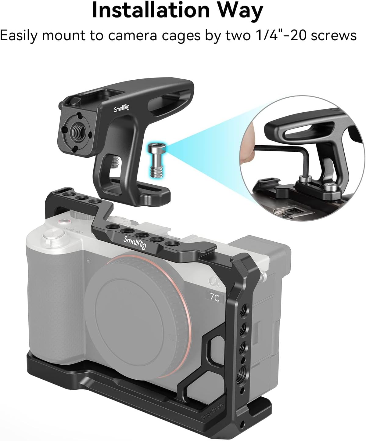 SMALLRIG MINI TOP HANDLE FOR LIGHTWEIGHT VLOGGING CAMERAS WITH 1/4"-20 SCREWS Camera tek
