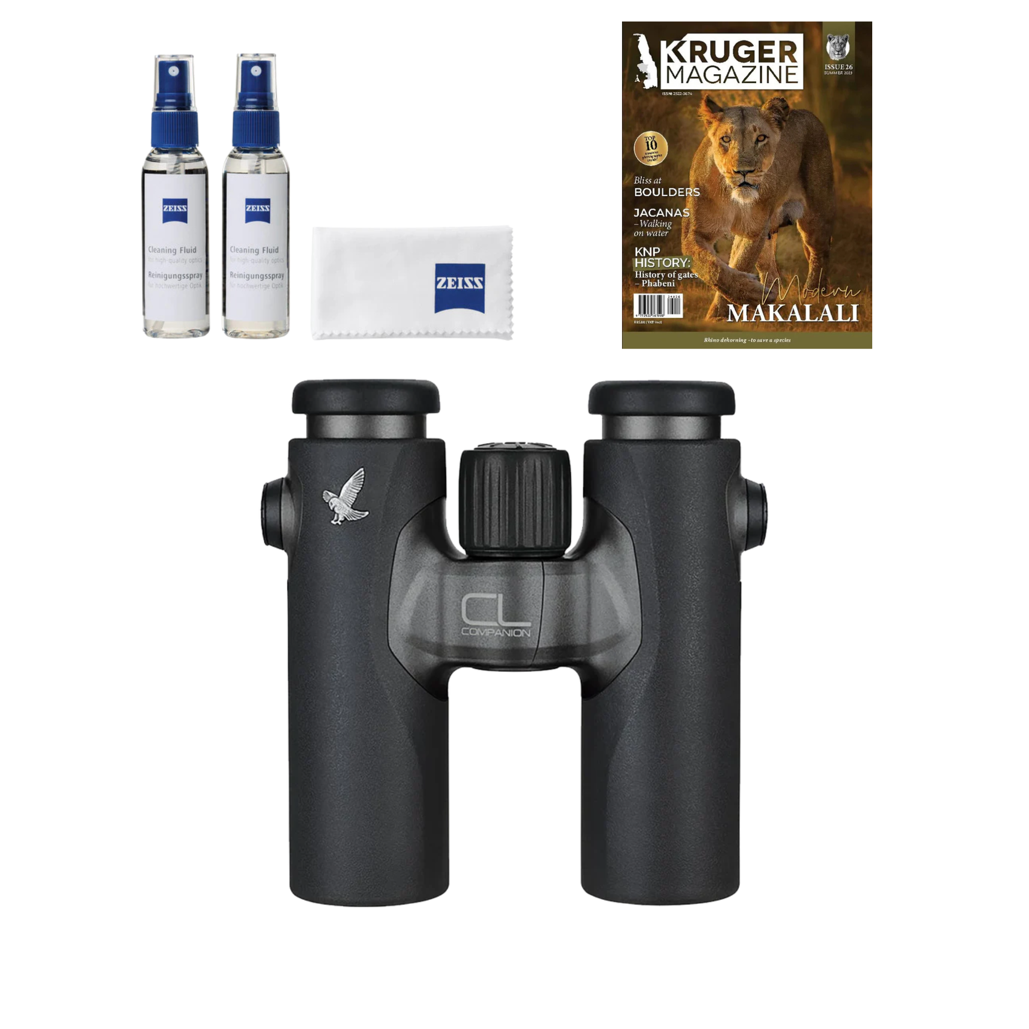 SWAROVSKI CL COMPANION 10X30 (ANTHRACITE) + FREE ZEISS CLEANING KIT + FREE KRUGER MAG ISSUE 26