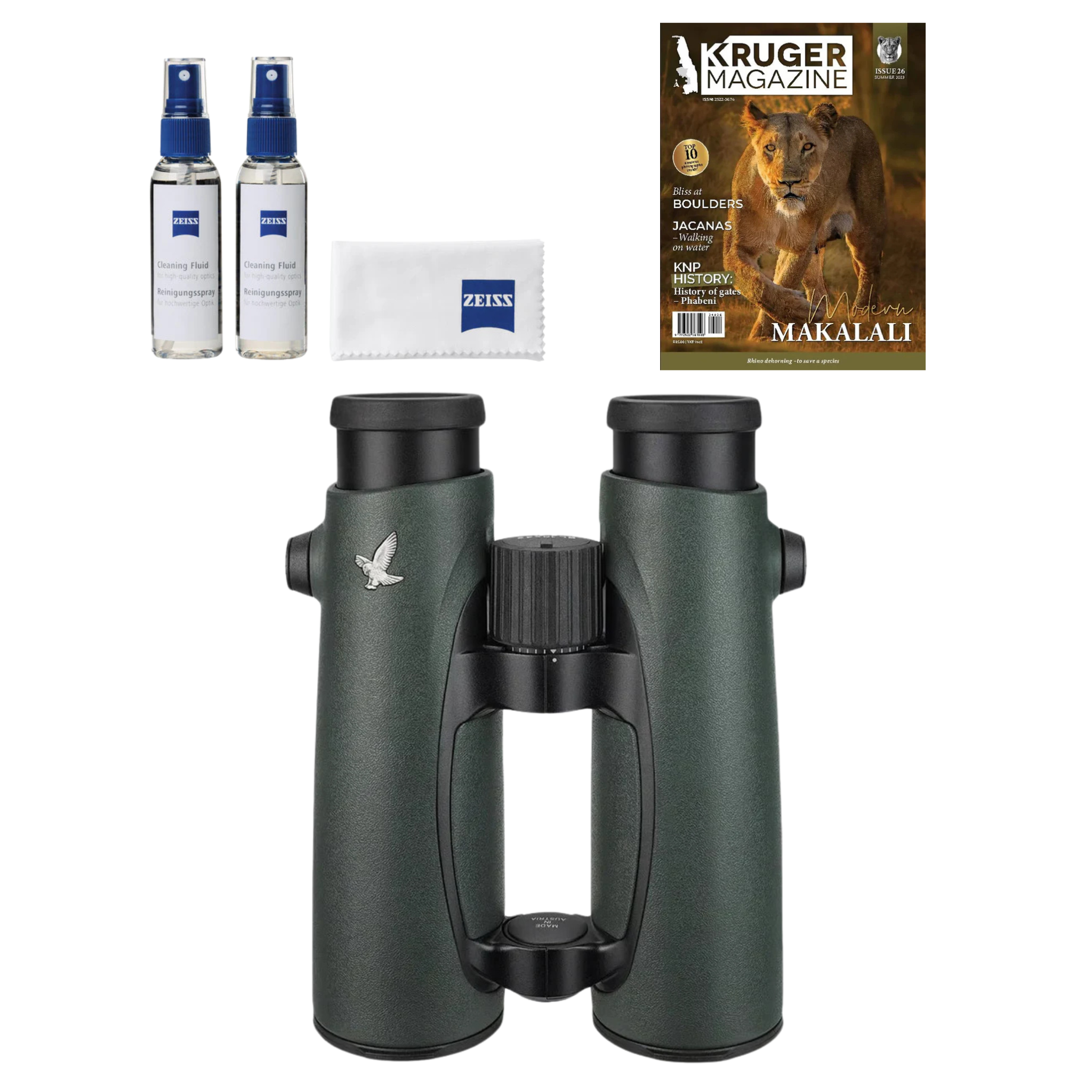 SWAROVSKI EL 10X42 HD SWAROVISION + FREE ZEISS CLEANING KIT + FREE KRUGER MAG ISSUE 26