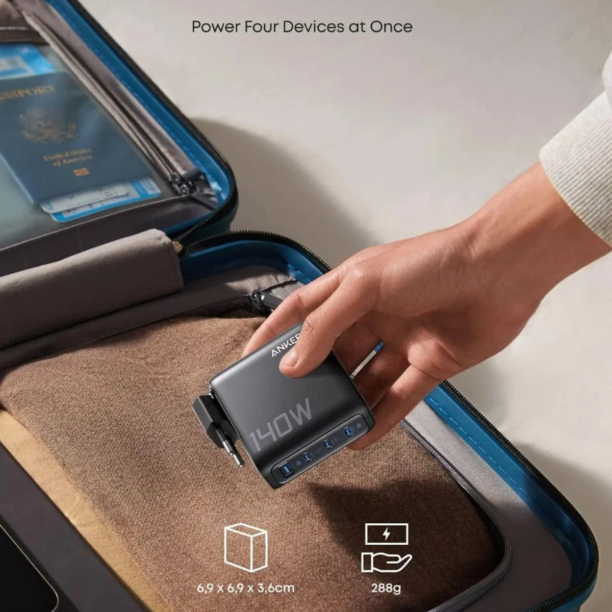 ANKER 4-PORT 140W PD WALL CHARGER Camera tek