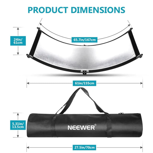 NEEWER 4-IN-1 155CM CLAMSHELLCURVED REFLECTOR WITH CARRY BAG