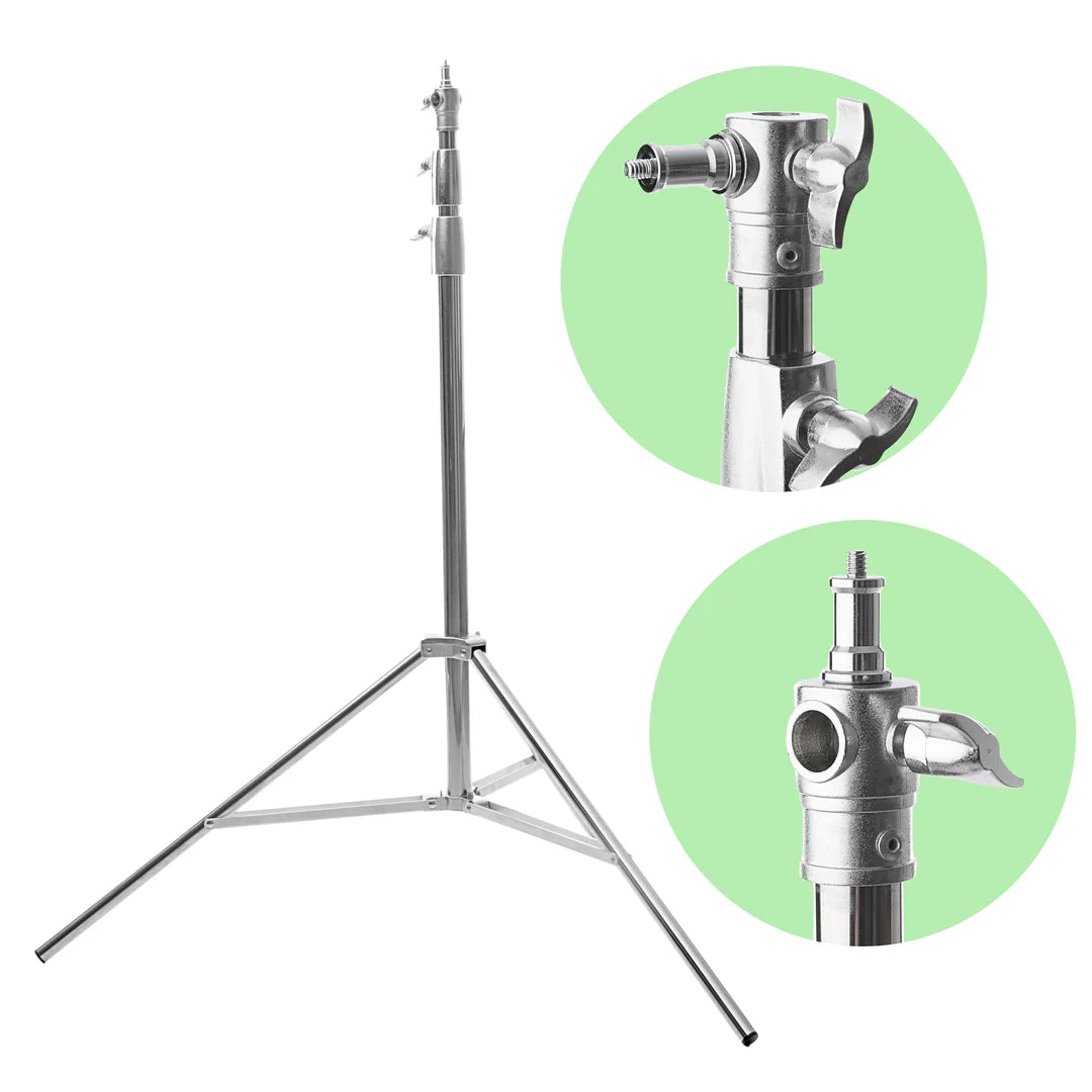 SSS-280 280CM STAINLESS STEEL SPRING-LOADED LIGHT STAND