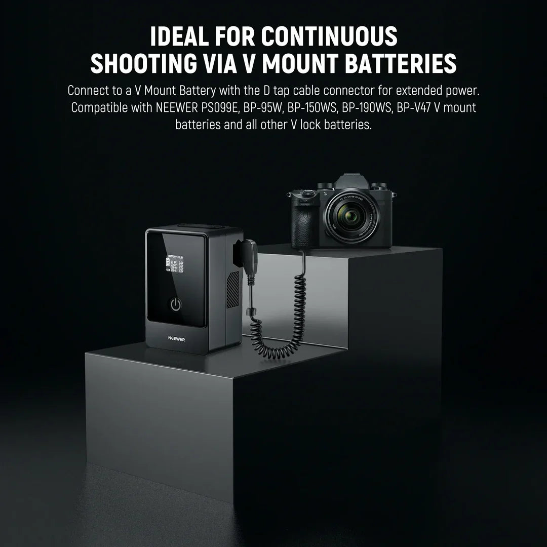 NEEWER VP-FZ100 NP-FZ100 TO D-TAP DUMMY BATTERY & CABLE