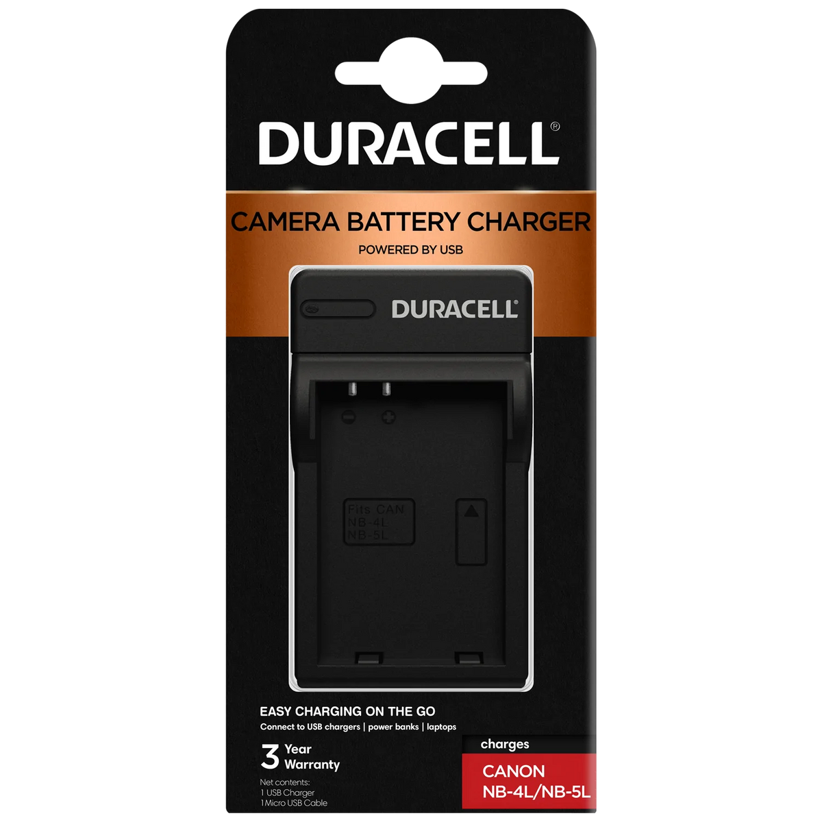 DURACELL USB BATTERY CHARGER - FOR CANON NB-4L/5L