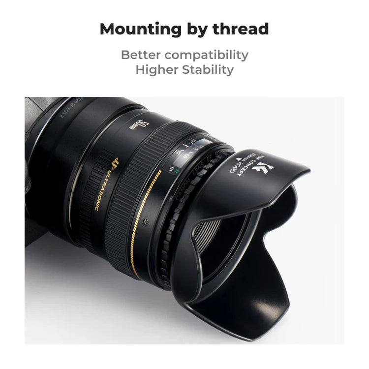 K&F CONCEPT 58MM LENS HOOD + CLOTH KIT