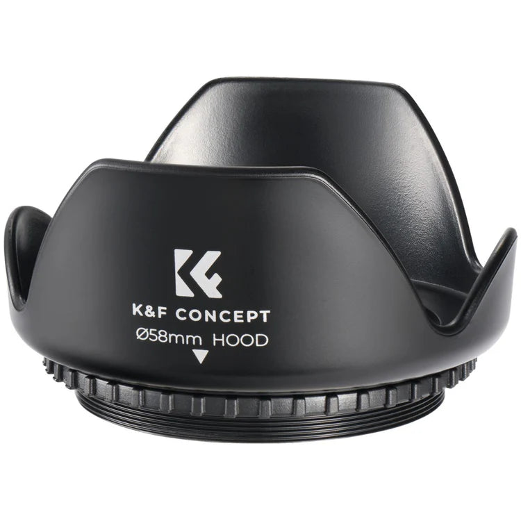 K&F CONCEPT 58MM LENS HOOD + CLOTH KIT