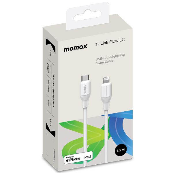 MOMAX 1-LINK FLOW CL USB-C - LIGHTNING CABLE 1.2M Camera tek