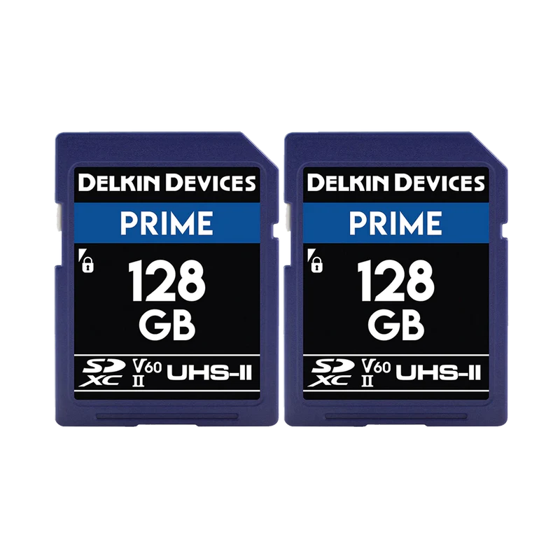 Delkin Devices 128GB Prime UHS-II SDXC (280MB/s) Memory Card (Twin Pack) Camera tek
