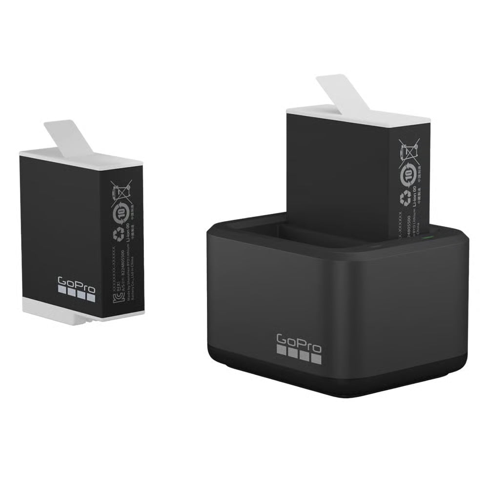 GOPRO ACC DUAL BATTERY CHARGER + BATTERIES FOR HERO10/11/12 ENDURO