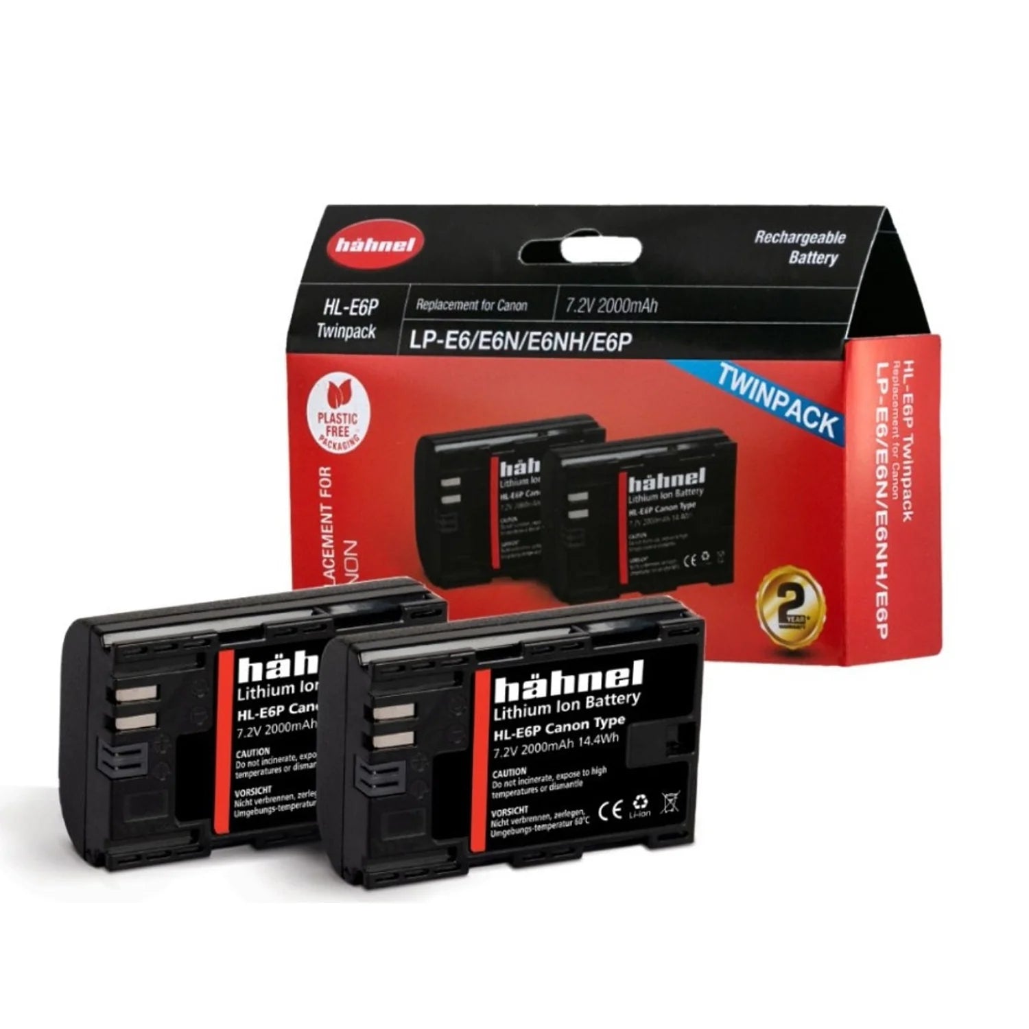 HAHNEL HL-E6P TWIN BATTERY PACK FOR CANON LP-E6P