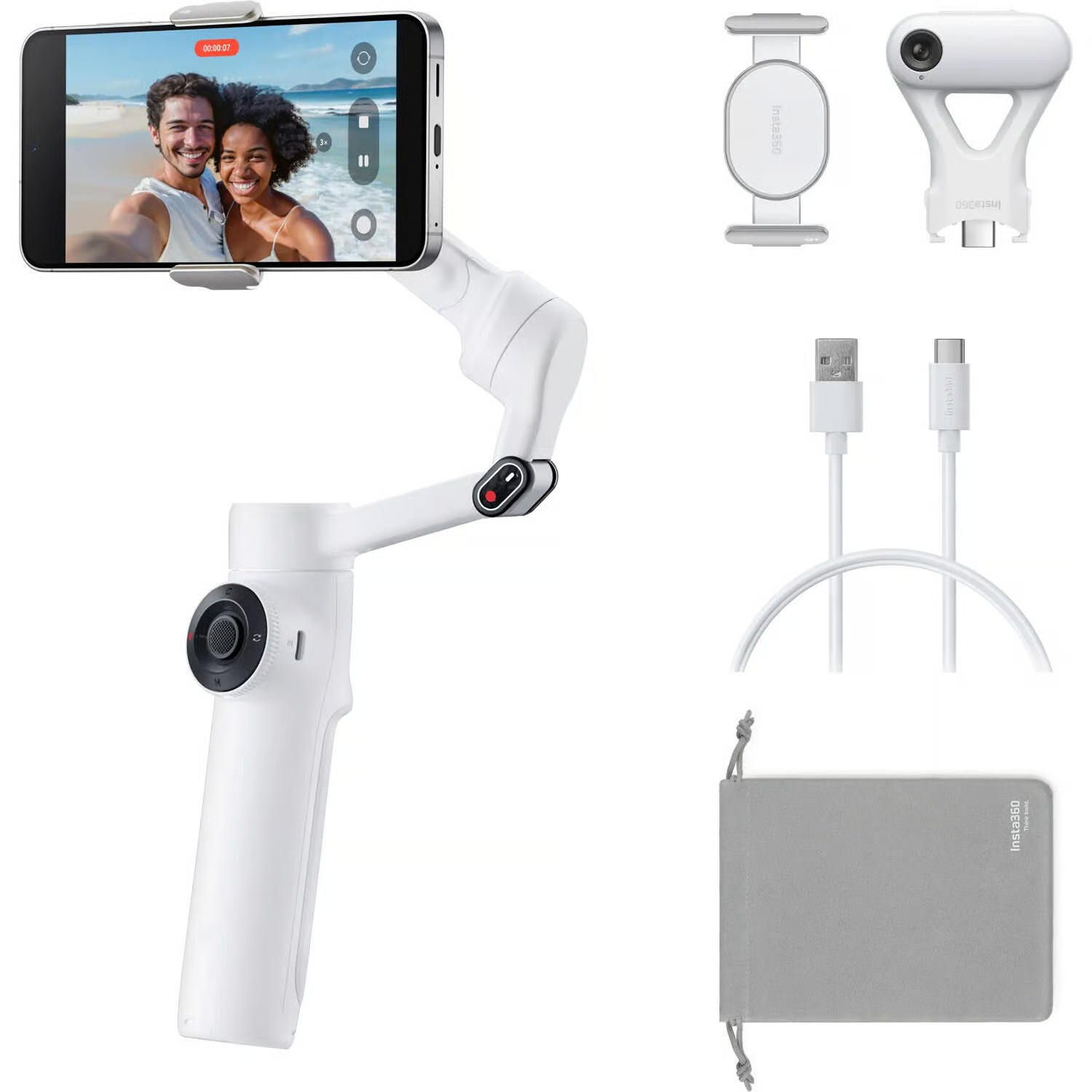 Insta360 Flow 2 AI Tracker Bundle (White)