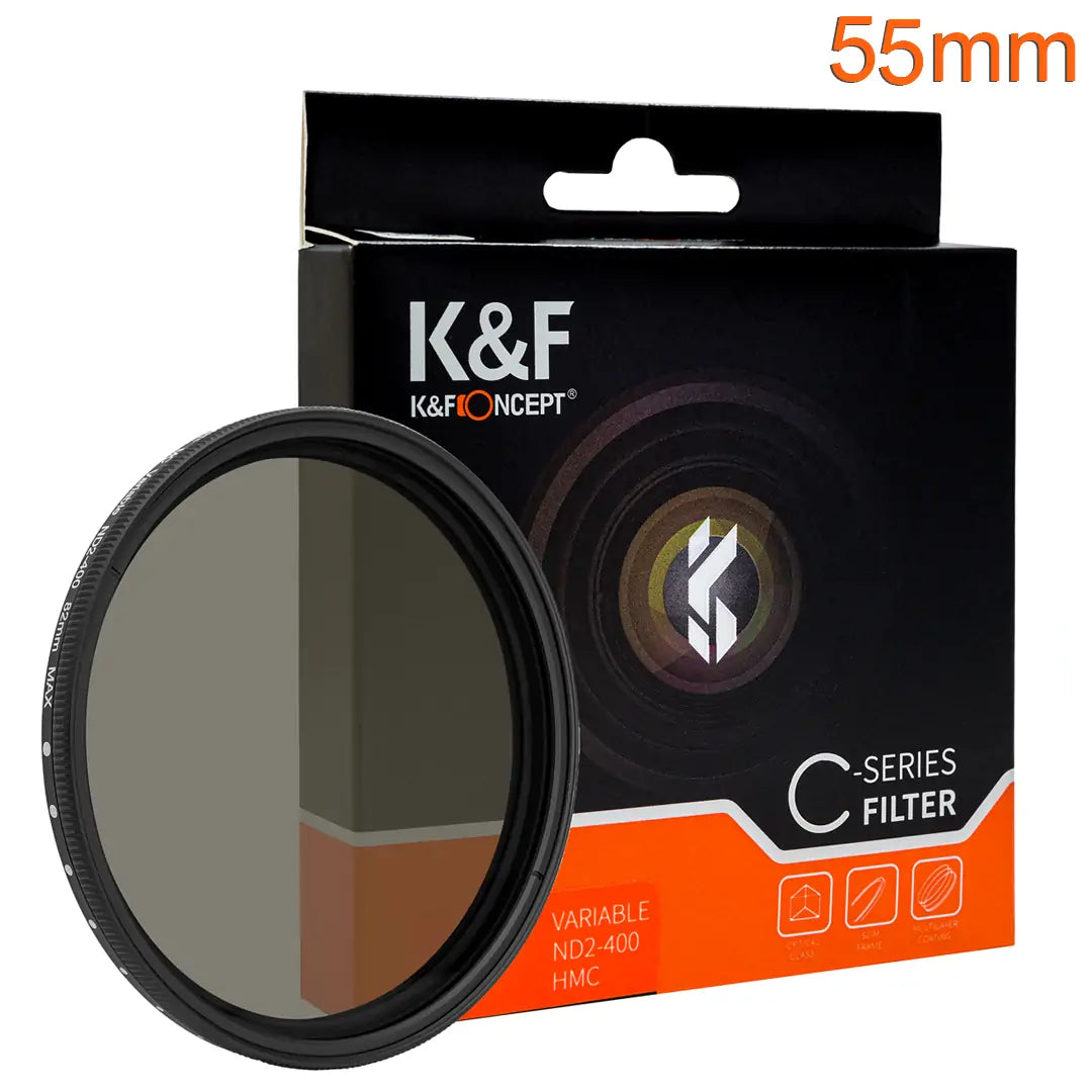 K&F CONCEPT VARIABLE ND2-400 HMC 55MM FILTER
