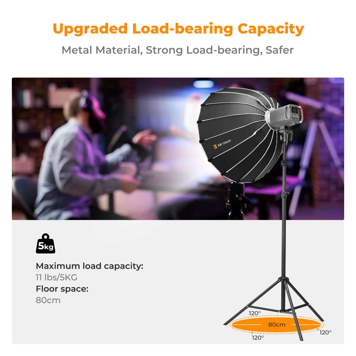 K&F CONCEPT 2.3M LIGHT STAND AIR CUSHIONED FOR 5KG