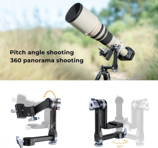 K&F GIMBAL HEAD ADJUSTABLE ON 3 AXES FOR LONG LENS PHOTOGRAPHY
