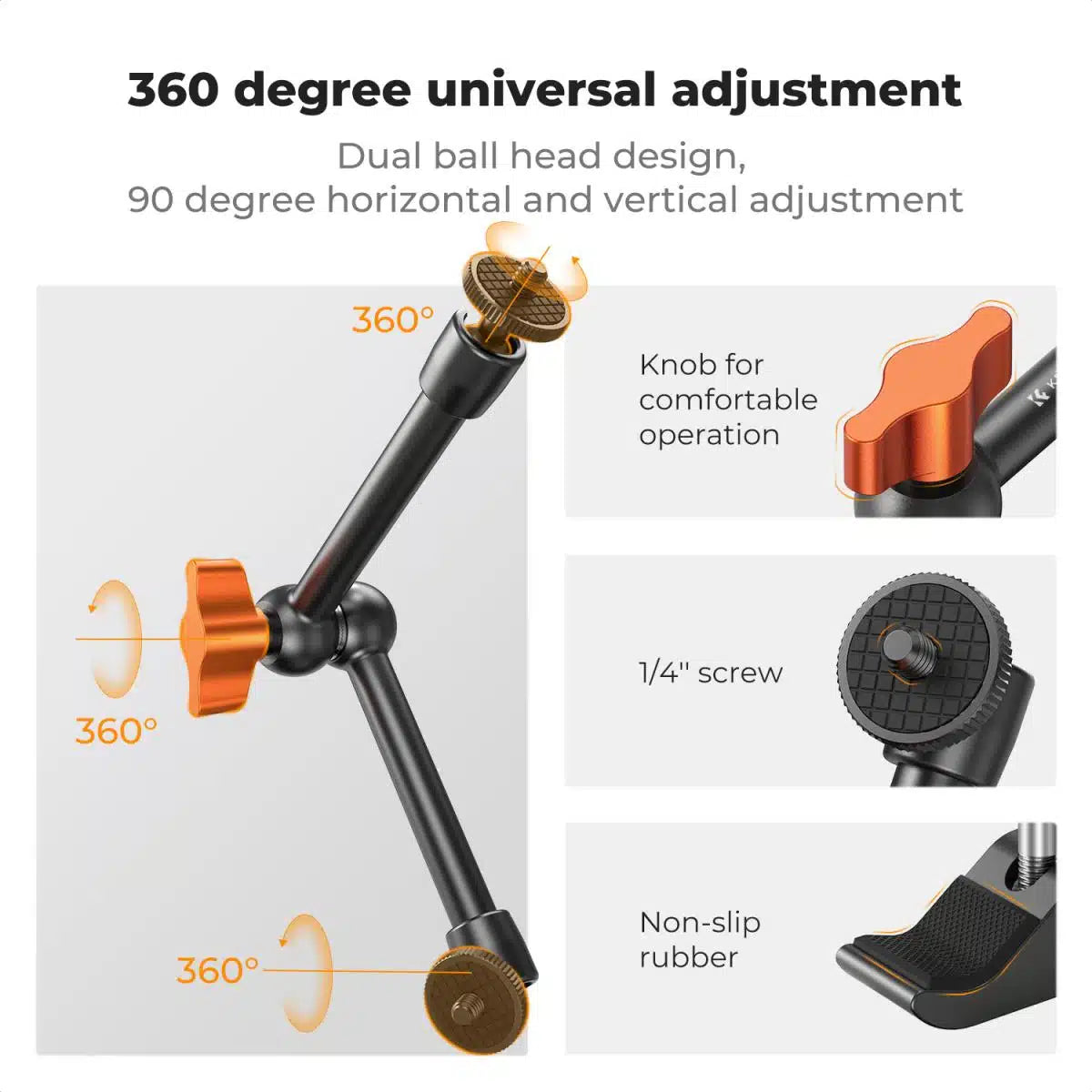 K&F MAGIC ARM 9.8 INCH WITH MINI CLAMP