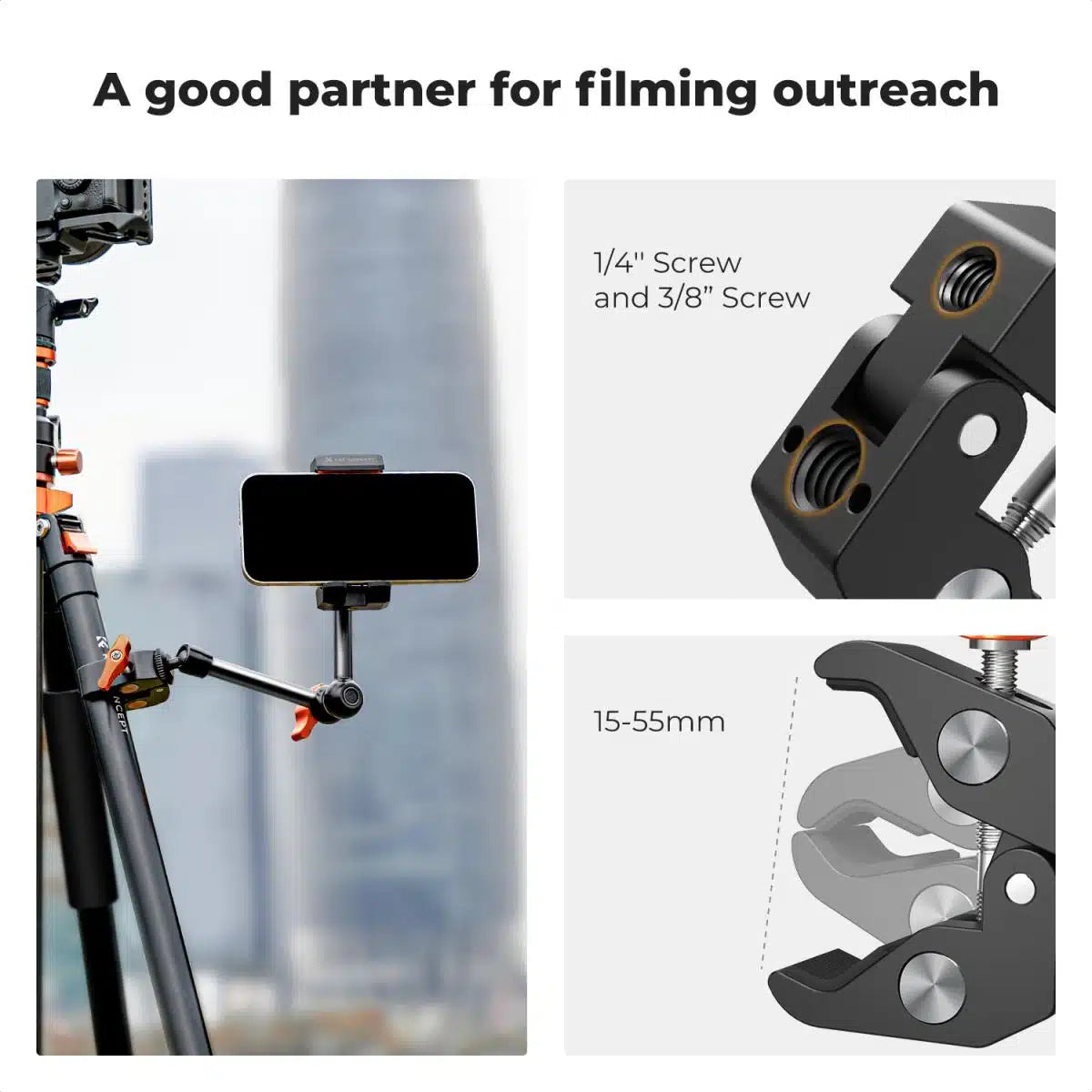 K&F MAGIC ARM 9.8 INCH WITH MINI CLAMP